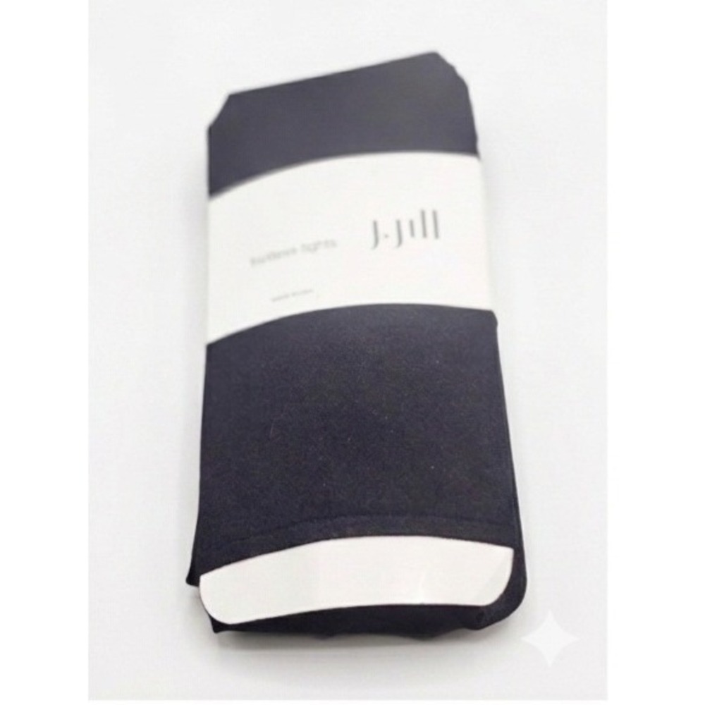 J. Jill Black Footless Tights Size Large‎ Opaque Microfiber Matte Heritage NIP